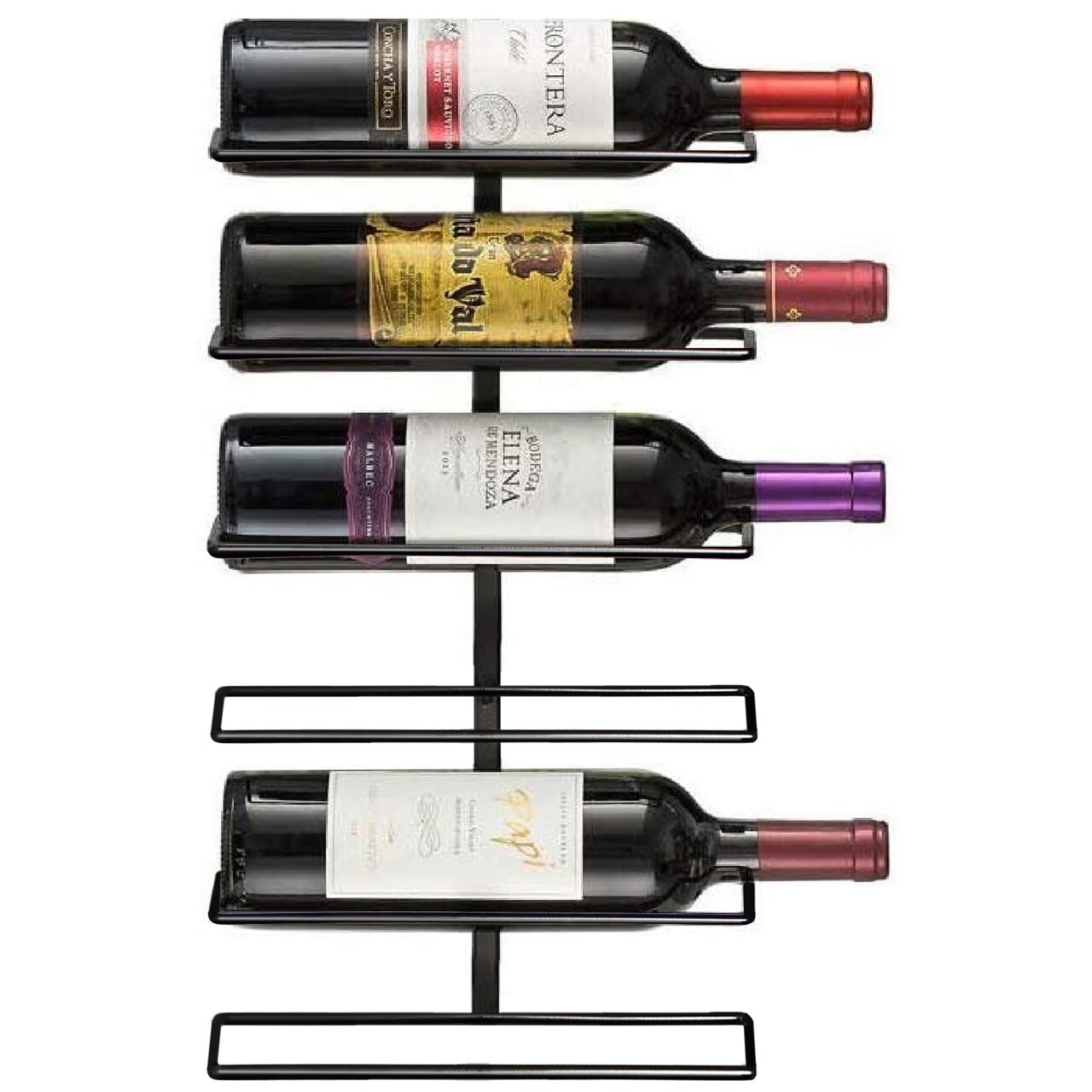 Sorbus Black Metal Wine Rack Bottle Holder - for Home Bar, Kitchen
